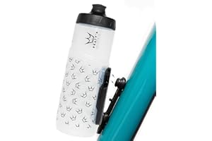 Peaty's x Fidlock Lockin Magnetic 600ml Bike Water Bottle & Mount, Bicycle Drink Bottles, Cycle Accessories for Mountain Biking & Cycling, Premium Alternative to Cage, Twist & Release - Crown Clear