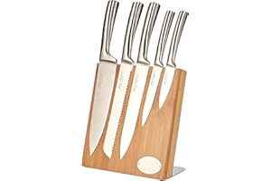 Pradel Jean Dubost 18521 Bloc Météor en Bambou Véritable + 5 Couteaux de Cusine Inox