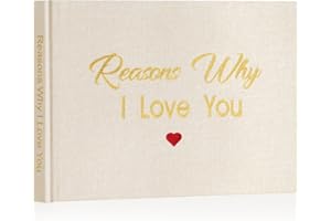 Miaikoe What I Love about You Fabric Book, Fill-in-the-Blank Love Journal Book for Couples Husband Wife Him Her Birthday Christmas Gifts Stocking Stuffer (Beige)