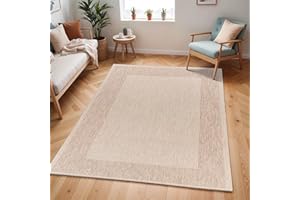 Livabliss Crete Indoor Outdoor - Large Boho for Living Room 160x213cm, Dining, Kitchen - Vintage Patterned Neutral & Coloured s, Waterproof, Stain Durable, Beige and Cream