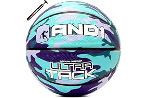 AND1 Ultra Grip Advanced Premium Rubber Basketball (Inflated) OR (Deflated w/Pump Included): Official Regulation Size 7 (29.5”) Streetball, Made for Indoor and Outdoor Basketball Games