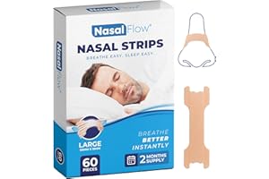 Nasal Strips Large 60 Pack | Nose Strips for Breathing, Snoring & Better Sleep | Instantly Relieves Congestion, Drug-Free, and Strong Hold for Men & Women by NasalFlow