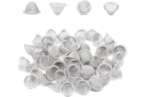 Foyods 50 Stück Rohrsieb, 16 mm, Edelstahl, konisches Design, Mini-Metallreinigungssieb, wiederverwendbar, selbstverstellbare Größe