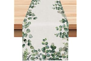 TARKLANDA Runner Tavola Moderno Decorazioni Estate Runner Tavola Verde Foglia Decorazioni Runner per il Tavolo Estate Decorazioni Nozze Tavola 30 x 180 cm