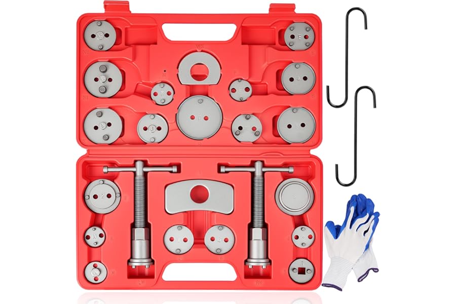 DAYUAN 27Pcs Brake Caliper Tool, Heavy Duty Disc Brake Caliper Compression Tool Caliper Piston Tool for Brake Pad Replacement Reset