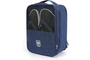 Unaone Travel Shoe Bag, 3 Layers Shoe Storage Bag Portable Shoes Organizer Zippered Shoe Bag for Travel Storage Shoe Pouch with Top Handle…