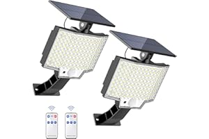 SIGRILL Solarlampen für Außen, Solar Lampe Outdoor 126LED/3 Modes Solarlampe Solar Strahler mit Bewegungsmelder Aussen Solar für Garten, Veranda, Straße, IP67 Wasserdicht, 210° Beleuchtungswinkel (2 Stück)