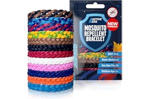 ‎ACTIVE ERA Active Era Mückenschutz Armband (12 Stk), Mückenabwehr Outdoor, Camping - Mückenarmband für Kinder & Erwachsene - Natürlicher Anti Mücken Schutz, Wasserfest, 10 Tage Schutz, 100% DEET frei - Braun
