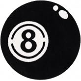 Wokii 8 Ball Billard Teppich schwarz, rund, rutschfest, 60CM | 8 Ball Billard Design, weich & flauschig, maschinenwaschbar, v