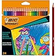 BIC Intensity Coloured Pencils, Vibrant Colouring Pencils, School Supplies for Kids or Adults, 24 Pack