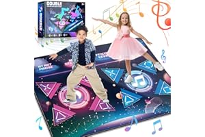 Aragallant Alfombra de Baile Doble, Alfombra de Baile Niño, Alfombrilla de Baile Juego Musical con 12 Modos para Niño y Adultos, Regalo Cumpleaños Navidad para Niñas 4 5 6 7 8 9 10+ Años