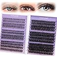 Ocean Pearl Cluster Lashes 480PCS 10-20mm Individual Eyelashes 20D+30D+40D+60D+80D+100D Thick Volume Cluster Eyelash Extensions Eyelash Clusters Fluffy Lash Clusters DIY Cluster Eyelash Extensions