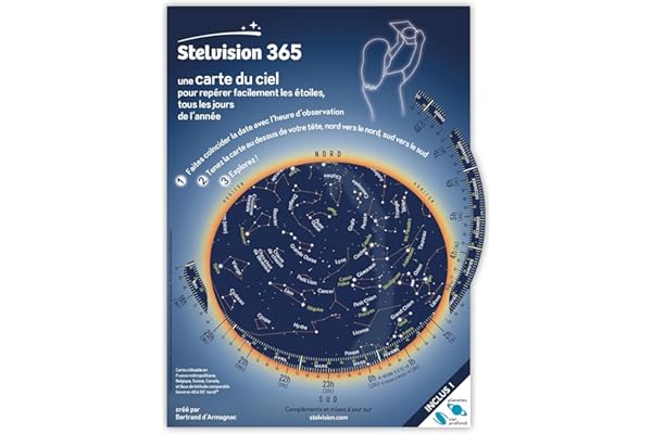Stelvision 365: Une carte du ciel pour repérer facilement les étoiles, tous les jours de l'année