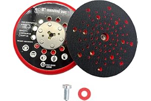 150 mm slipskiva för Bosch GET 75–150, 6 tum, 72 hål, polyuretan, kardborreband, ögla, kompatibel med RSM6045, med skruvar oc