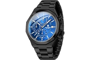 SAPPHERO Relojes Hombre Cuarzo AnalóGico CronóGrafo 50M Impermeable Acero Inoxidable Negocios Elegante Regalo para Hombre