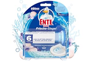 DUCK WC-Ente Zestaw startowy do pieczęci świeżości (w zestawie 1 wkład), bezszczotkowy środek do czyszczenia WC, zapach morski, 36 ml