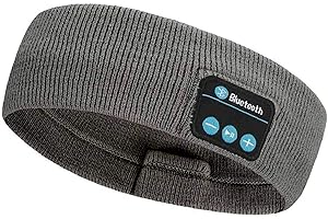 Rpanle Schlafkopfhörer Bluetooth, Kabelloses Sport Stirnband Kopfhörer mit HD-Stereolautsprechern, Schlaf Kopfhörer Ohrstöpsel Waschbare Schlafkopfhoerer für Sport, Seitenschläfer Dunkel grau
