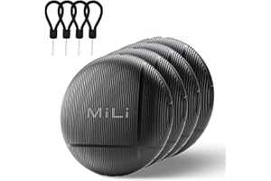 MiLi LiTag Android Bluetooth Tracker | Luggage Tracker | Key Finder | Item Locator Compatible with Google Find Hub, Tracking Tag for Keys, Suitcase, Bag, Wallet, 4 Pack