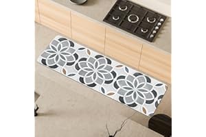 Comart - Tappeto Cucina Malaga - Passatoia 100% PVC - Antimacchia - Antiscivolo - Impermeabile - Tappetino Lavabile in Lavatrice - Corsia Moderna per Cucina e Corridoio - Geometrico - 55x170 cm