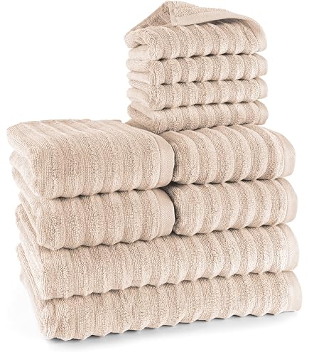 Waschlappen-Set Aus ägyptischer Baumwolle – 10 Stück, Karamellbraun, Saugfähig, Schnell Trocknend