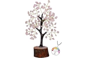 ABHISUBYA Rose Quartz- Cristalli - Accessori per la casa decorativi - Regalo di cristallo - Feng Shui - Tree of Life Ornament - Pietre e cristalli - Regali per decorazioni - Regali spirituali per le donne