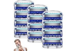 DONOONIS Lame Fusion 5, 12 Pezzi Lamette Fusion 5 per Rasoio Bagnato, Fusion 5 Proglide Lame di Ricambio per Rasoi, Regalo per Lametta di Rasoio Manuali Compatibile con Gillette Fusion 5 Proglide