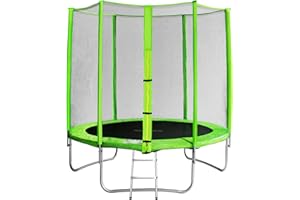 SixBros. SixJump Trampoline de Jardin 1,85m Jusqu’à 4,60m pour Enfants, Set-Complet avec echelle, Filet de sécurité & Tour de Protection, différentes Couleurs et Tailles