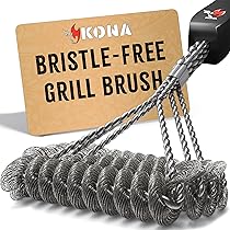 BBQ-Aid Spazzola E Raschietto Per Barbecue – Manico In Legno 38cm – Setole Acciaio Inox – Adatta A Tutte Le Griglie - 5