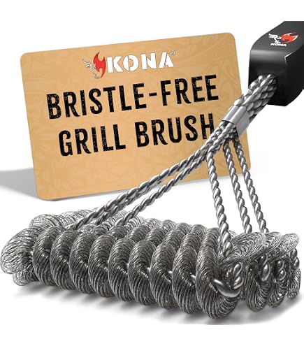 Grillbürste Borstenfrei SteamWizards – Mit Austauschbarem Kopf & Integriertem Schaber – Rot