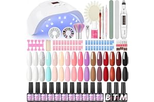 COSCELIA Kit di smalti per unghie – Set di manicure kit con lima a unghie elettrica, 36 W lampada UV unghie gel, 16 colori smalto gel con base e top coat nail art principianti kit manicure
