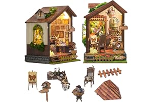 Spilay DIY Book Nook Kit - 3D Wooden Dollhouse Booknook with LED Lights, Handmade Craft Puzzle Gift for Adults, Birthday Christmas Valentine's Day - House of Butterflies - SQ60