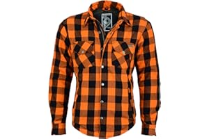 ‎BOSMOTO HERREN LUMBER-JACK JACKEN IN GRAU/ROT-SCHWARZ KARRIERT (5XL, Orange)