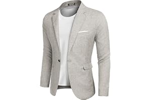 COOFANDY Herren Freizeit Sakko Sportlich Regular Fit Blazer Business Anzugjacke EIN Knopf