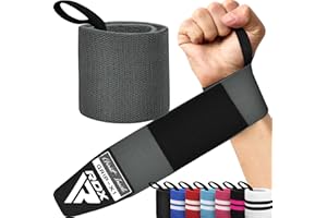 RDX Fasce Polsi Sollevamento Pesi Cinghie Passante Pollice, Approvato da IPL e USPA, Polsini Palestra Supporto Polso Wrist Wraps Polsiera Allenamento, Powerlifting, Bodybuilding, Fitness, Uomo Donna