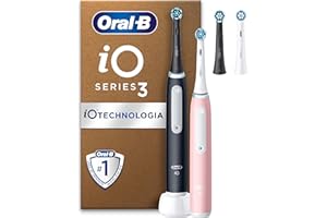 ‎ORAL-B Oral-B iO 3 Dual Pack, Black & Pink Szczoteczki elektryczne, 2 końcówki do szczoteczek elektrycznych, 1 etui podróżne, stworzone w technologii Braun