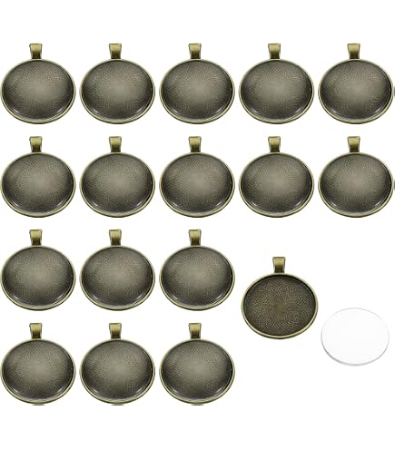 Semetall Kit Ciondoli Rotazione Lunare 30 Pezzi – Base E Cabochon Per Gioielli Fai Da Te, Argento E Bronzo - 4