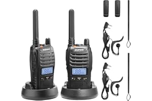 BAOFENG BF-88ST Pro PMR446 Walkie Talkie, Radio Bidirezionali Ricaricabili Senza Licenza a Lungo Raggio Aggiornate con Display LCD, Doppio Orologio VOX, Auricolari, Confezione da 2
