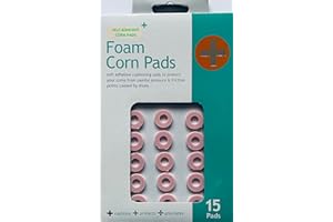 AAKSH 555 15pcs Self Adhesive Corn Pads Small Round Size 18mm Dia Size Provides Perfect Cushion & Comfort to Corns Calluses Foot Care Toe Protection Ideal for Painful Corn Calluses Pain Relief Pad