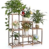 Estanterias para Macetas,7 Macetas Soporte para Plantas de Madera, Estantes Creativos Multifuncionales para Plantas para Vari