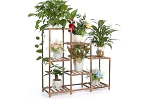 VIEWALL Étagère à Plantes en Bois Multifonction Créatif Escalier à Fleurs Décoratif pour Intérieur, Extérieur, Balcon, Salon, Bureau, Jardin, 7 Niveaux