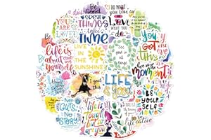 AIRNOGO Autocollant 100 Pcs Stickers Motivation Citation, Affirmation Positive Phrase Style, Stickers Vinyle Imperméable, Stickers pour Ordinateur Portable Gourde Isotherme Journaling Valise Scrapbooking etc