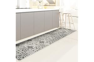CREARREDA Alfombra de Cocina de Vinilo Antideslizante y Lavable, 100% Made in Italy, 240x50cm