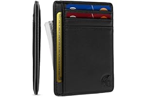 POWR Mens Wallet, Slim Wallet RFID Blocking Minimalist Credit Card Holder, Holds up to 7 Cards and Bank Notes, Ideal for Travel