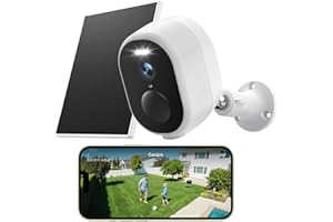 GNCC 2K Telecamera Wi-Fi Esterno Batteria Senza Fili Con Solare Pannello, Videocamera Esterno con Visione Notturna a Colori, Audio Bidirezionale, Rilevamento del movimento, 2.4G/5GHz WiFi, IP65
