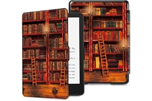 Fintie Etui do 6,8" Kindle Paperwhite (11. Generation - 2021) i Kindle Paperwhite Signature Edition - najcieńszy i najlżejszy pokrowiec ochronny z funkcją Auto Sleep/Wake (ZZ- Biblioteka)
