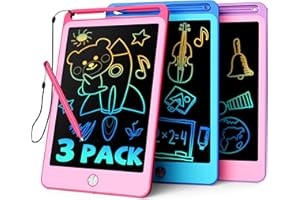 TEKFUN 3 Lot Tablette D'éCriture LCD Pour Enfants,8,5 Pouces Tablette Dessin de Cadeaux RéUtilisables,Jouets éDucatifs Pour Enfants Cadeau D'Anniversaire pour GarçOns Filles 3 4 5 6 7 8 ans