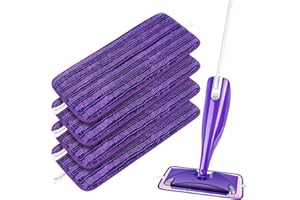 TOMKITY 4 Remplacement Lingettes Reutilisable Lavables pour Balais Swiffer WetJet Spray en Microfibre