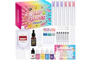 Vezerd Lipgloss Selber Machen, Lipgloss Making Kit, Erwachsene Bastelset DIY Set Lippenstift Herstellungsset, Mädchen Lipgloss Set Lustiges Kosmetik Spiel Make up Geschenk für Kinder/Frauen