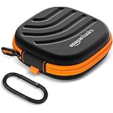 Amazon Basics Earphone Carrying Case - Multi Purpose Pocket Storage with Carabiner Hook, Travel Organizer for Earphones, Pen 