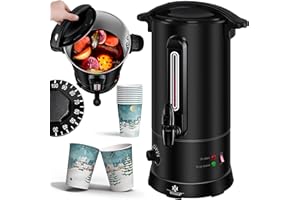 ‎KESSER KESSER® Glühweinkessel 6,8/10/20/30L Edelstahl Inkl. Becher, Glühweinkocher mit Thermostat Glühweinautomat Heißgetränkeautomat Wasserkocher Heißwasserspender Einkochautomat Füllstandanzeige Zapfhahn